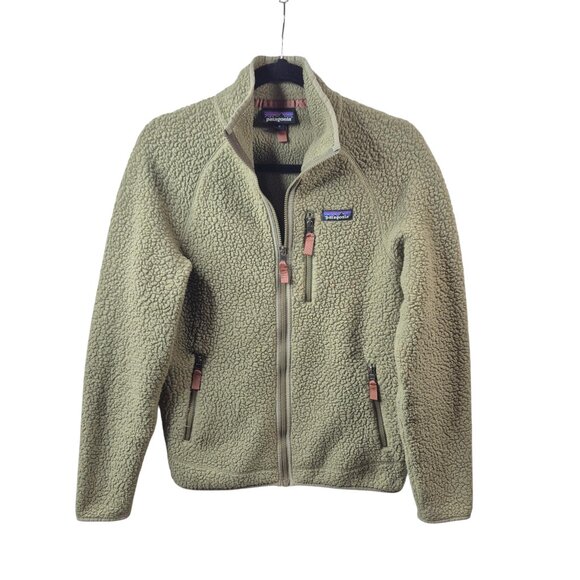 *SOLD* Patagonia Mens Retro Pile Fleece Jacket Size M Full Zip Green Outdoor - Picture 10 of 10